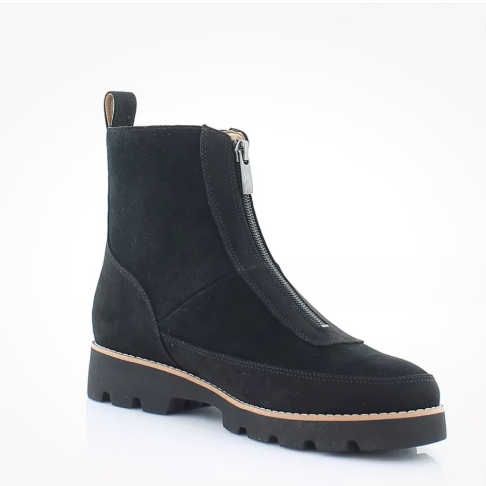 NEW $170 VIONIC Estilo Black Suede Zip waterproof fall ankle boots women size 6